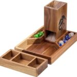 Wooden dice tower and tray